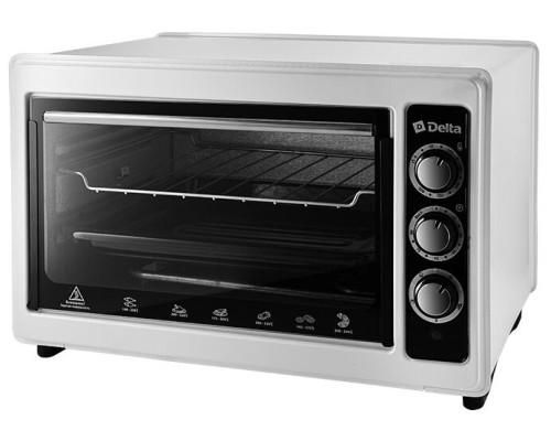 Приготовьте вкусные блюда быстро и легко с мини-печью DELTA D-0124: гриль, вертел, 1300Вт мощности, 37л емкости, белая