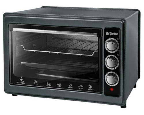 Приготовьте вкусные блюда быстро и легко с мини-печью DELTA D-0124: гриль, вертел, 1300Вт мощности, 37л емкости, белая