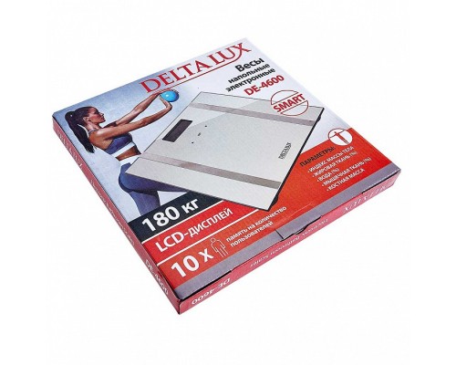 Умные напольные весы DELTA LUX DE-4600 Smart: стильные и функциональные белые весы для вашего комфорта