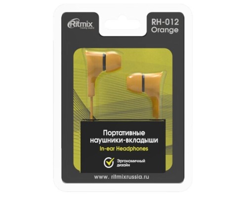 Оранжевые наушники RITMIX RH-012: качественный звук и стильный дизайн!