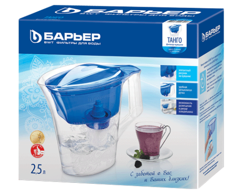 Чистая вода без хлора и примесей с фильтром БАРЬЕР Танго синий!
