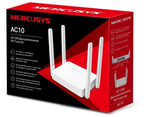 Мощный Wi-Fi роутер MERCUSYS AC10 AC1200 для быстрого и стабильного интернета