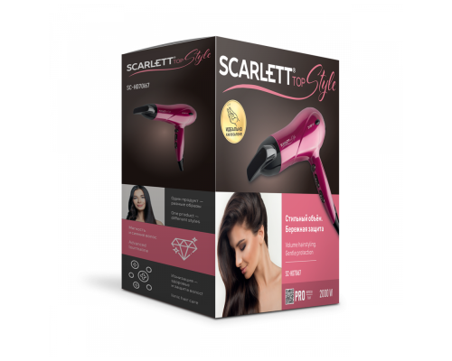 Стильный и мощный фен SCARLETT SC-HD70I67 - идеальный помощник для создания причесок!