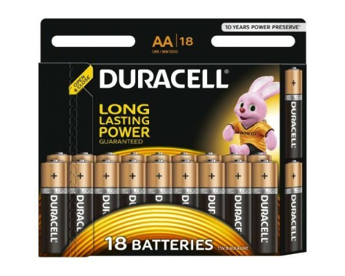 Прочные и надежные: батарейки DURACELL LR06-18BL AA в блистере на 18 штук