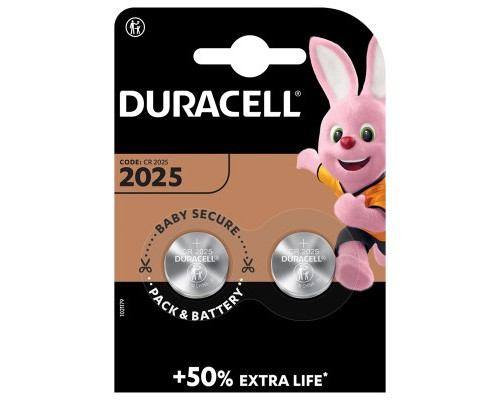 Прочная и надежная батарейка DURACELL CR 2025-2BL: высокое качество и 2 штуки в блистере