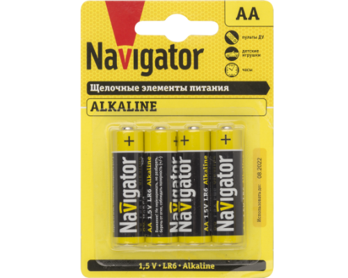 NAVIGATOR NBT-NPE-LR6-BP4 (AA) - надежная щелочная батарейка в блистере 4