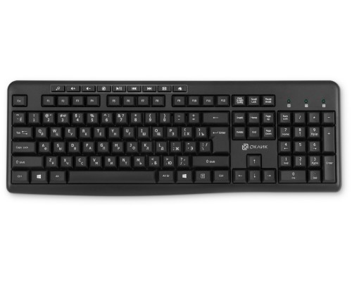 Освободите свою рабочую поверхность с беспроводной клавиатурой OKLICK K225W в черном цвете!
