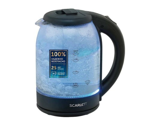 Стильный и мощный: электрочайник SCARLETT SC-EK27G90 черный