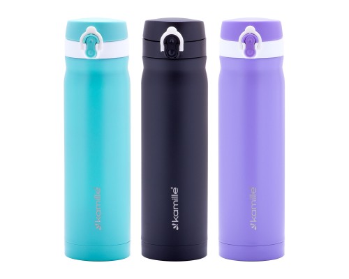 Стильная термокружка KAMILLE KM-2005B 500мл: горячий напиток всегда с тобой!