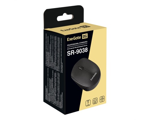 Беспроводная мышь ExeGate SR-9038: надежность и комфорт в черном исполнении
