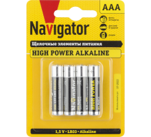 Батарейка NAVIGATOR NBT-NE-LR03-BP4 (ААА) щелочная высокой мощности, блистер 4