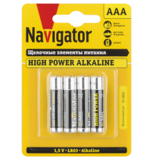 Батарейка NAVIGATOR NBT-NE-LR03-BP4 (ААА) щелочная высокой мощности, блистер 4