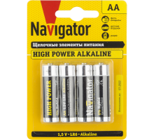 Батарейка NAVIGATOR NBT-NE-LR6-BP4 (АА) щелочная высокой мощности, блистер 4