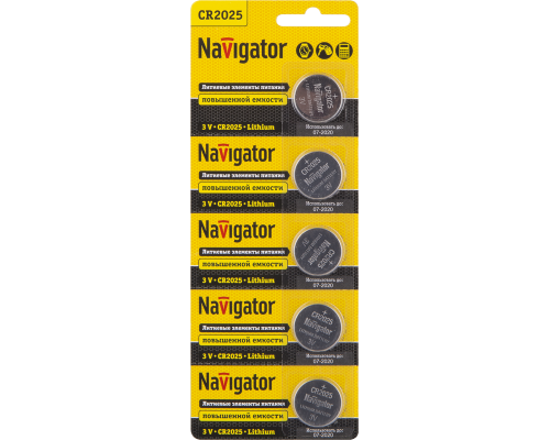 Высококачественные батарейки NAVIGATOR NBT-CR2025-BP5 (5) для надежного энергопитания