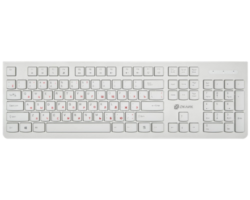Клавиатура OKLICK 505M белый USB slim