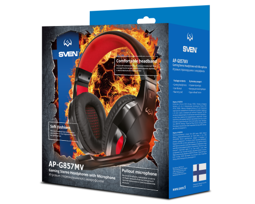 Наушники SVEN AP-G857MV черный/красный (SV-016371)