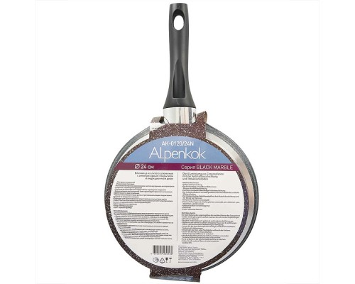 Сковорода ALPENKOK black marble AK-0120/24N тефл 24см блинная