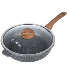 Сковорода ГОРНИЦА Гармония Мрамор с2852мр 28х7см +крышка