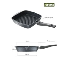 Сковорода МЕЧТА Гранит Star с064803 24х24см съемная ручка +крышка гриль