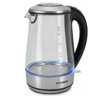 Электрочайник HYUNDAI HYK-G8406 серебрянный/стекло