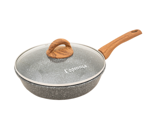 Сковорода ГОРНИЦА Гармония Мрамор с2452мр 24х6,5см + крышка
