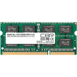  ОЗУ CBR CD3-SS08G16M11-01 DDR3 SODIMM 8GB PC3-12800, 1600MHz, CL11, 1.35V 