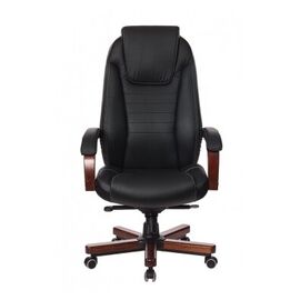  Кресло руководителя Бюрократ T-9923Walnut/Black черный кожа крестовина дерево 