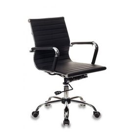  Кресло руководителя Бюрократ CH-883-LOW/BLACK низкая спинка черный искусственная кожа крестовина хром 