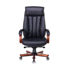  Кресло руководителя Бюрократ T-9922Walnut/Black черный кожа крестовина дерево 