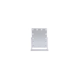  Зеркало BRABIX 609336 для макияжа гримерное с подсветкой, 12 LED-ламп, 3 режима свечения, размер 29х38см, работа от сети 220V белый 