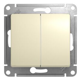  Выключатель Systeme electric Glossa GSL000251 двухклавишный в рамку бежевый схема 5 