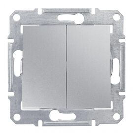  Выключатель Schneider Electric Sedna SDN0300160 двухклавишный в рамку алюминий 