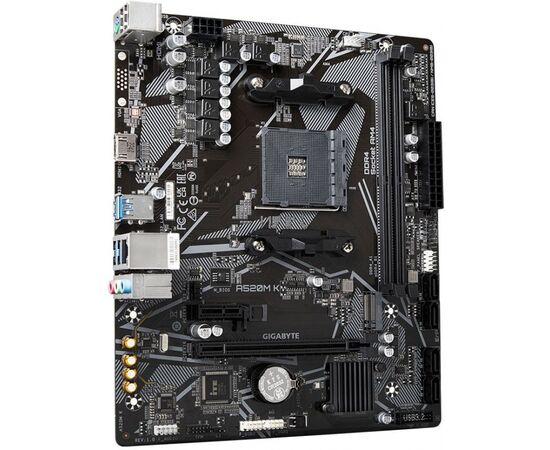  MB sAM4 Gigabyte A520M K V2, Socket AM4, AMD A520, 2xDDR4-3200, D-SUB+HDMI, 1xPCI-Ex16, 1xPCI-Ex1, 4xSATA3(RAID 0/1/10), 1xM.2, 8 Ch Audio, GLan, (2+4)xUSB2.0, (4+2)xU 