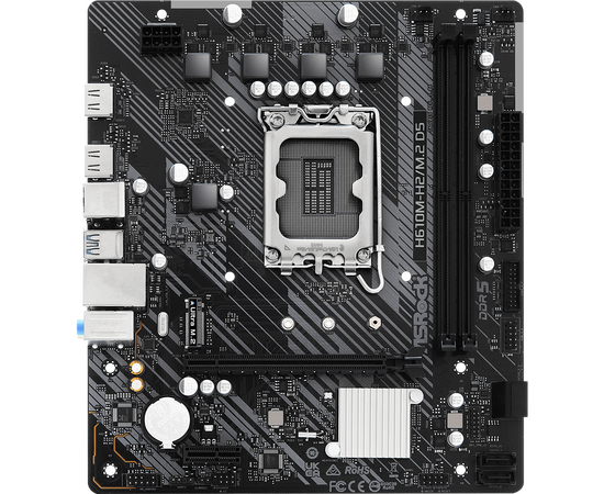  MB s1700 ASRock H610M-H2/M.2 D5, Intel®H610, 2xDDR5-4800, HDMI+HDMI, 1xPCI-Ex16, 1xPCI-Ex1, 4xSATA3, 1xM.2, 8Ch Audio, GLan, (4+2)xUSB2.0, (2+2)xUSB3.2, 1xPS/2, mATX, RTL 