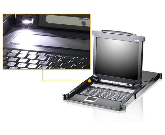  KVM-переключатель Aten CL5708M-ATA-RG KVM W/LCD 8port 