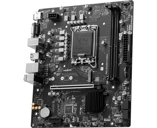 MB s1700 MSI Pro B760M-E DDR4, 2*DDR4, 1*PCIEx16, 1*PCIEx1, 1*M.2, 4*USB3.2Gen1, 8*USB2.0, 4*SATA3.0, 1G, VGA, HDMI, M-ATX, RTL 