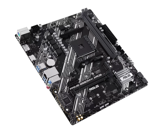  MB sAM4 ASUS PRIME B550M-K ARGB, AMD B550, 2xDDR4-3200 МГц, 1xPCI-Ex16, 2xM.2, Micro-ATX 