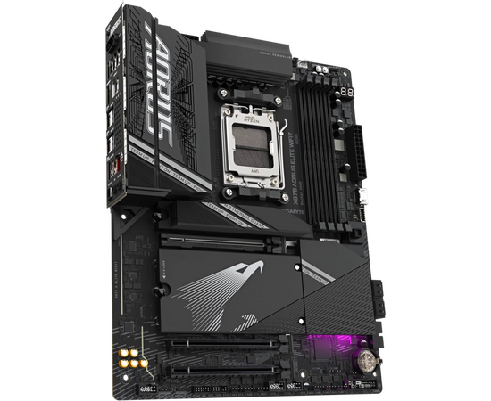  MB sAM5 Gigabyte X870 Aorus Elite Wifi7, AMD X870, 4xDDR5-5200 МГц, 3xPCI-Ex16, 4xM.2, Standard-ATX 