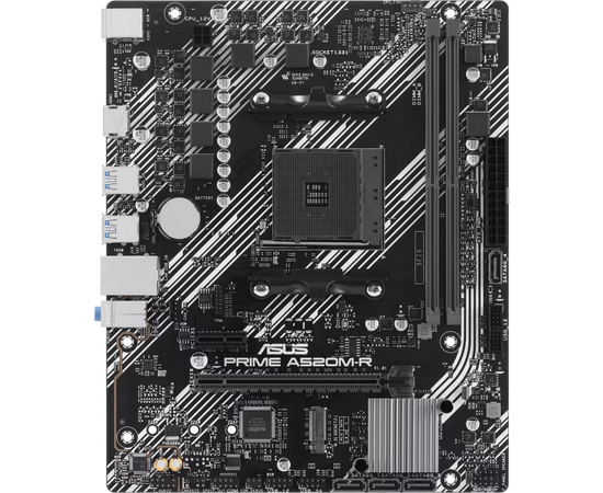  MB sAM4 ASUS Prime A520M-R 90MB1H60-M0EAY0, AMD A520, 2xDDR4-3200 МГц, 1xPCI-Ex16, 1xM.2, Micro-ATX 