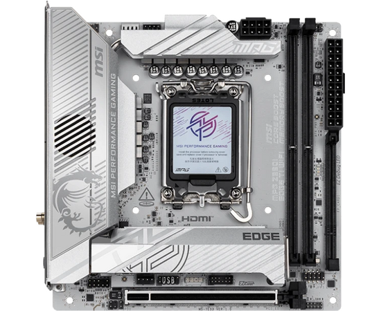  Материнская плата MSI MPG Z890I Edge Ti Wifi Z890, LGA1851, 4*DDR5, 2*PCIEx16, 1*PCIEx1, 5*M.2, 2*TypeC, 4*USB3.2Gen2, 6*USB3.2Gen1, 5*USB2.0, 4*SATA3 
