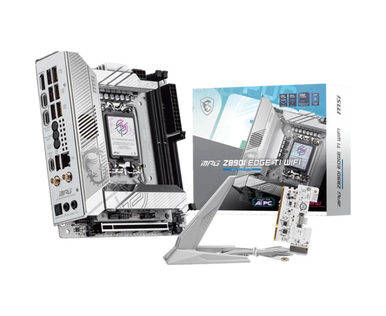  Материнская плата MSI MPG Z890I Edge Ti Wifi Z890, LGA1851, 4*DDR5, 2*PCIEx16, 1*PCIEx1, 5*M.2, 2*TypeC, 4*USB3.2Gen2, 6*USB3.2Gen1, 5*USB2.0, 4*SATA3 