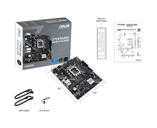 Материнская плата ASUS PRIME H610M-K D4 ARGB (90MB1HN0-M0EAY0) 