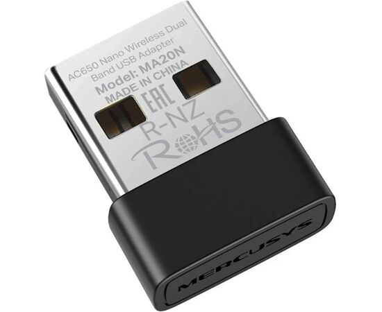  Mercusys MA20N Сверхкомпактный двухдиапазонный USB-адаптер Wi-Fi AC650 