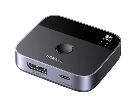  KVM-переключатель UGREEN AW701 (65878) 2 in 1 8K 60Hz DisplayPort USB-C Switcher Black 