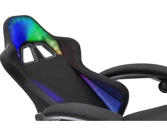  Кресло игровое KNIGHT Wolf RGB B ткань, черный 