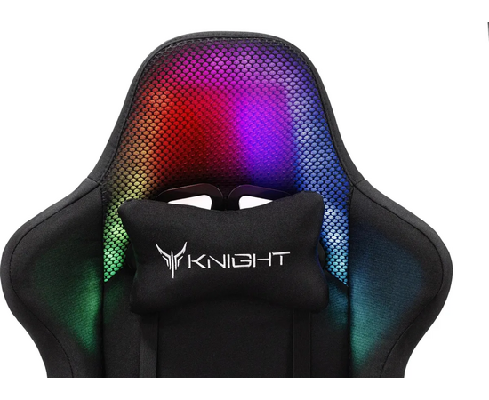  Кресло игровое KNIGHT Wolf RGB B ткань, черный 