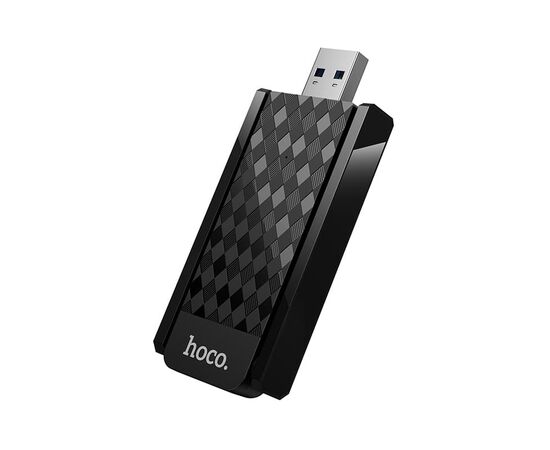 USB-адаптер беспроводной роутер Hoco HI34 WiFi6 USB-A 2.4G+5G 600Mbs черный 