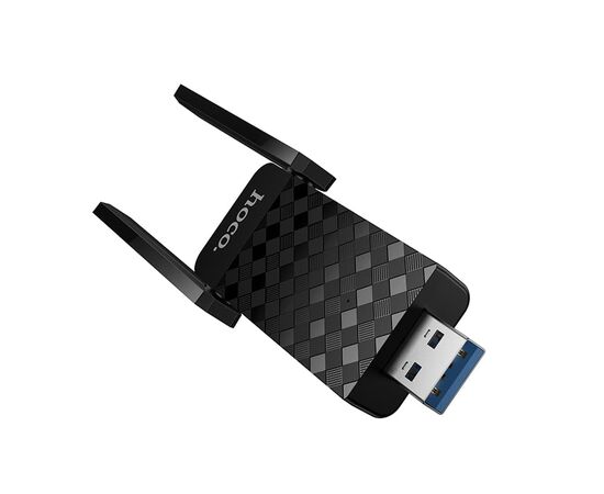  USB-адаптер беспроводной роутер Hoco HI34 WiFi6 USB-A 2.4G+5G 600Mbs черный 