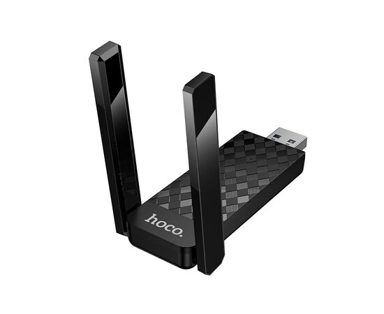  USB-адаптер беспроводной роутер Hoco HI34 WiFi6 USB-A 2.4G+5G 600Mbs черный 